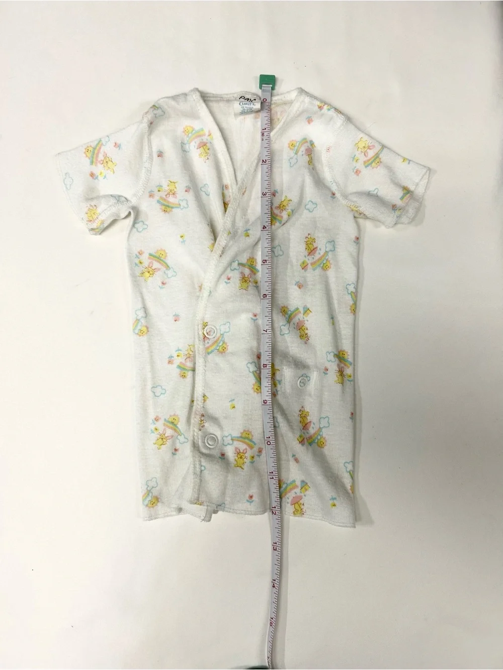 Vintage 1980s Carters Knit One Piece Rainbow Teddy Snap Shirt Baby